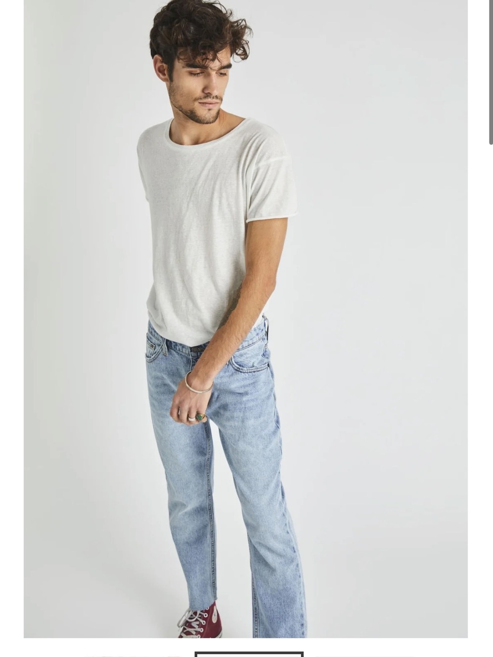 Rollas Relaxo Chop Jeans in The Original Bleach Mens Size 33 NEW Raws Cuff